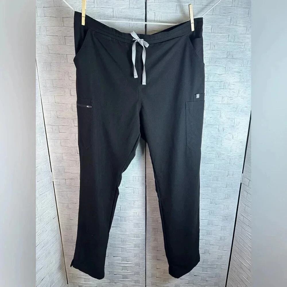 FIGS‎ Mens pants scrubs black  pockets drawstring pants work activewear